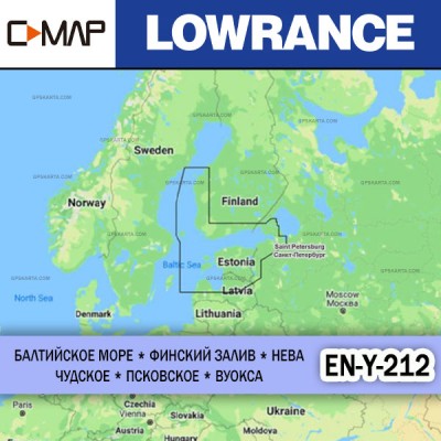 Чудское, Псковское, Финский залив, Вуокса, Прибалтика карта глубин для Lowrance C-MAP MAX-N+ EN-Y 212