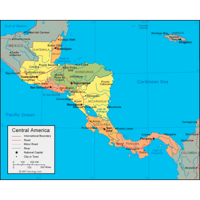 Центральная Америка - карта для навигаторов GARMIN
