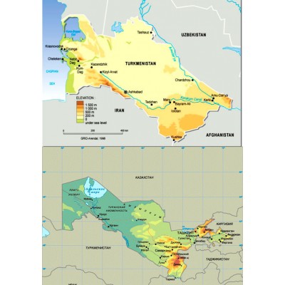 Узбекистан, Туркменистан 2019 - карта для навигаторов GARMIN