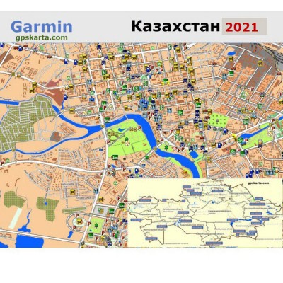 Казахстан 2021 - карта для навигаторов GARMIN