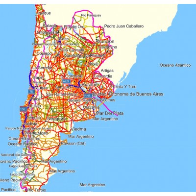 Аргентина, Боливия, Парагвай, Чили и Уругвай 13.1 2017  - карта для навигаторов GARMIN