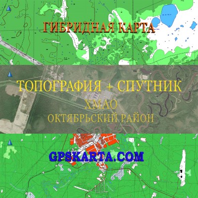 ХМАО Октябрьский район гибридная карта генштаб для Garmin 
