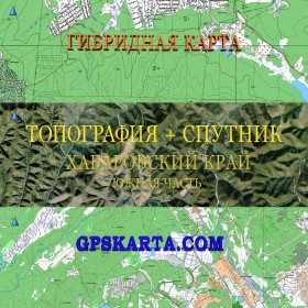 Хабаровский край южная часть гибридная карта генштаб для Garmin 