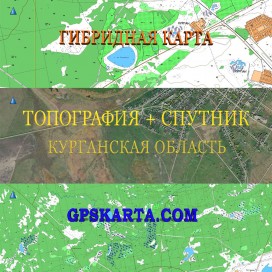 Курганская область гибридная карта генштаб для Garmin 