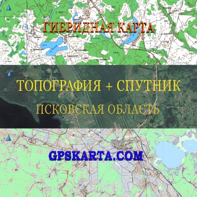 Псковская область гибридная карта генштаб для Garmin 