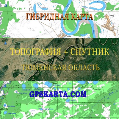 Тюменская область гибридная карта генштаб для Garmin 