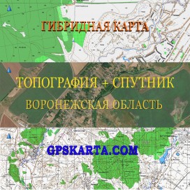 Воронежская область гибридная карта генштаб для Garmin 