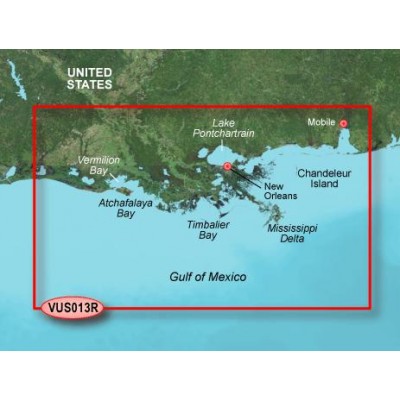 США, Мексиканский Залив, побережье от Мобил до Карлес VUS013R BlueChart G2 Vision