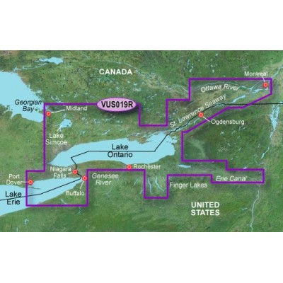 США, Канада,  озеро Онтарио, пролив Сен-Лоран, Монреаль VUS019R BlueChart G2 Vision