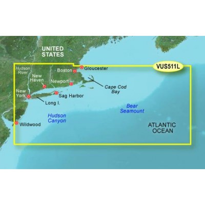 Атлантический океан, побережье от Бостон до Норфолк, отмель Джорджа VUS511L BlueChart G2 Vision