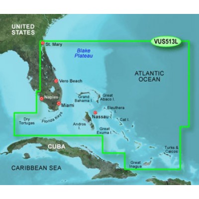Атлантический океан, Багамы, Большая Багамская отмель VUS513L BlueChart G2 Vision