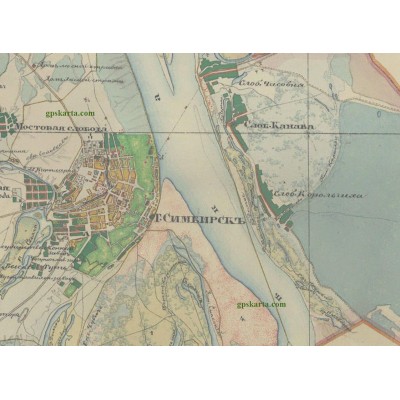 Симбирская губерния 1860 (Менде) план генерального межевания карта для Garmin