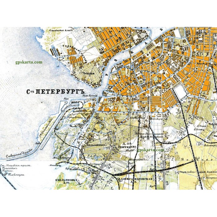 Старинная карта Санкт-Петербургской губернии для Garmin, стараятопографическая карта Санкт-Петербургской губернии, установка, продажа