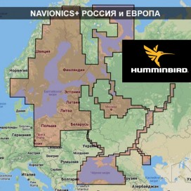 Карта глубин для Humminbird Россия Европейская часть + Моря + Сибирские озера (Navionics 52 / 43 / 44)