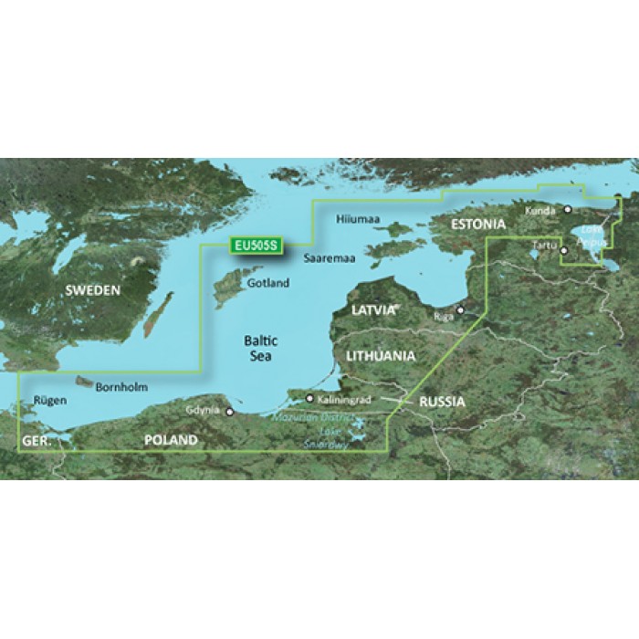 Карта глубин, морские карты для garmin Балтийского море-Восточное побережье