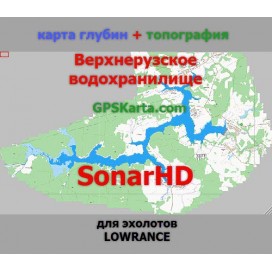 Верхнерузское водохранилище HD карта глубин для эхолотов Lowrance