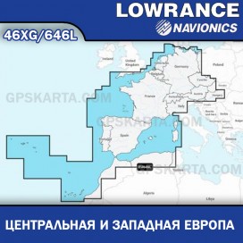 Карта глубин для Lowrance Центральная и Западная Европа (Navionics 46XG/646L)