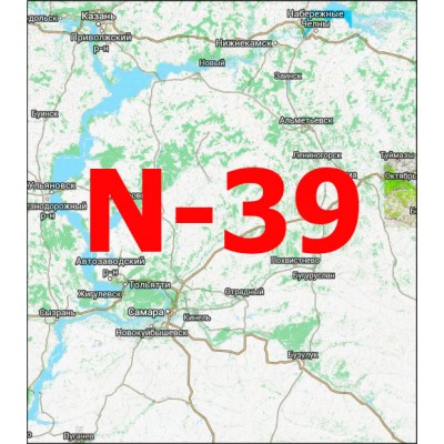 Квадрат N-39 Масштаб 1:25000 (250-метровки)