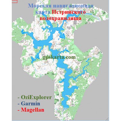 Карта глубин Истринского водохранилища