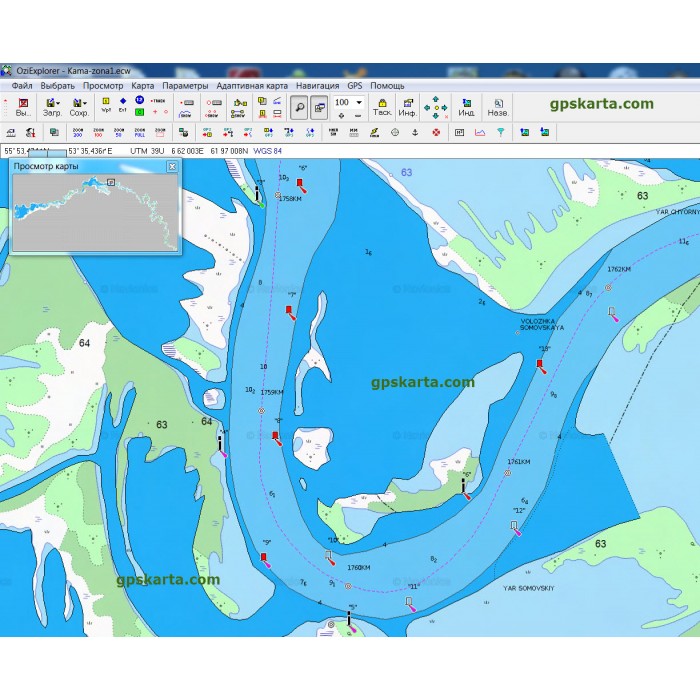 Морская карта глубин рек Кама и Белая для OziExplorer Garmin Magellan,навигационная карта глубин Камы 2016, карта глубин реки Белая 2016,установка, продажа