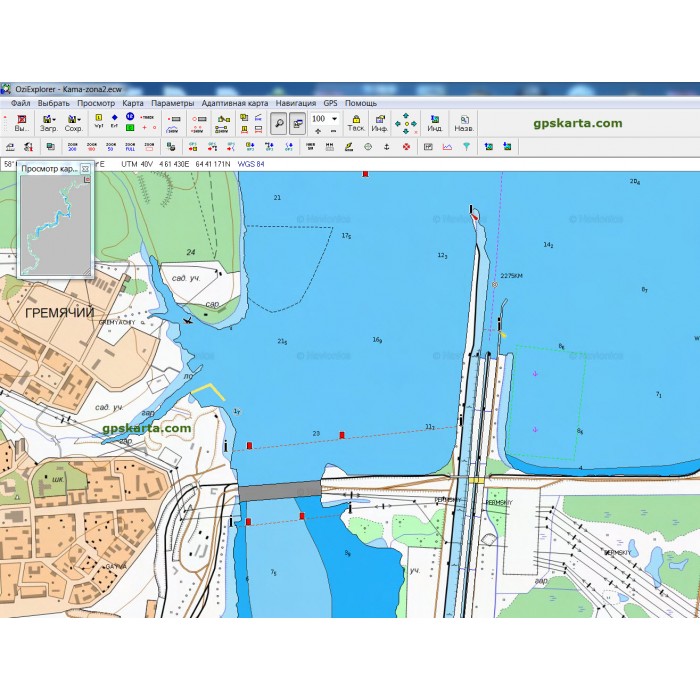 Навигационная карта глубин реки Кама для OziExplorer Garmin Magellan,навигационная карта глубин Камы, установка, продажа