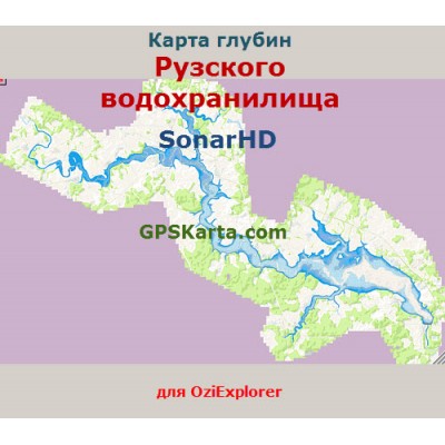 Карта глубин SonarHD Рузского водохранилища