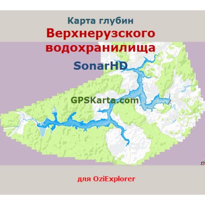 Карта глубин SonarHD Верхнерузского водохранилища