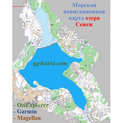 Карта глубин - Сенежское озеро