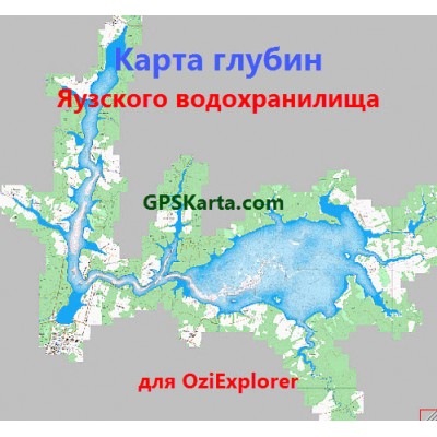 Карта глубин Яузского водохранилища