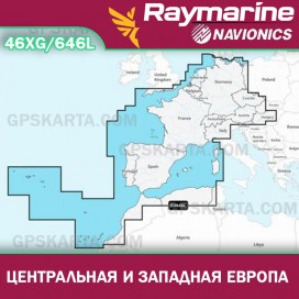 Центральная и Западная Европа  карта глубин для Raymarine (Navionics 46XG/646L)