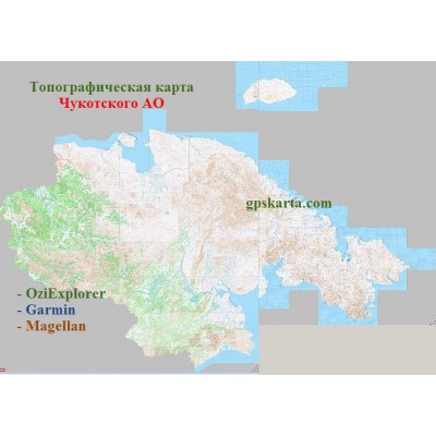 Чукотка  топографическая карта для смартфонов, планшетов и навигаторов (OziExplorer)