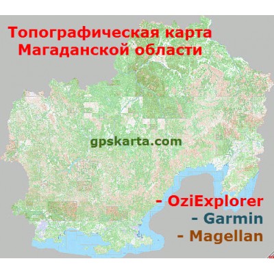 Магаданская область топографическая карта для смартфонов, планшетов и навигаторов (OziExplorer)