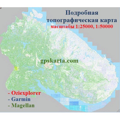 Мурманская область топографическая карта для смартфонов, планшетов и навигаторов (OziExplorer)