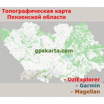 Пензенская область топографическая карта для смартфонов, планшетов и навигаторов (OziExplorer)