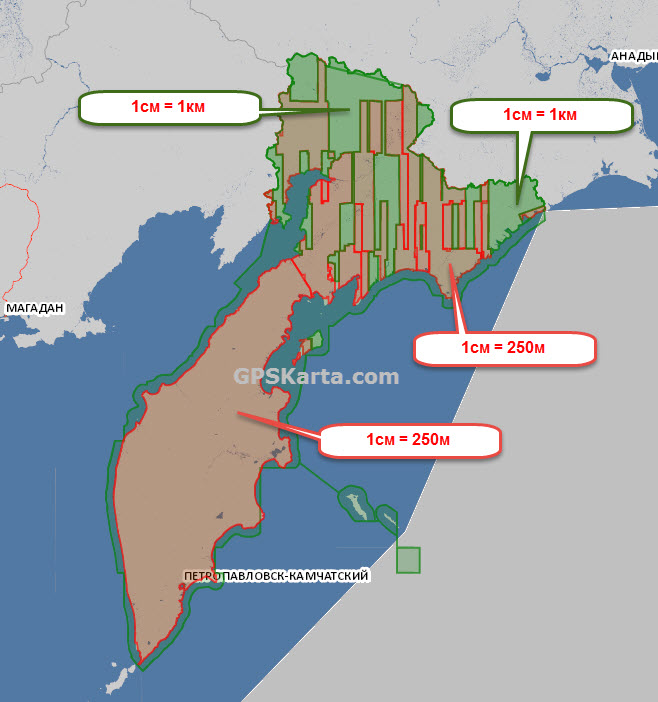 Спутниковая карта камчатки
